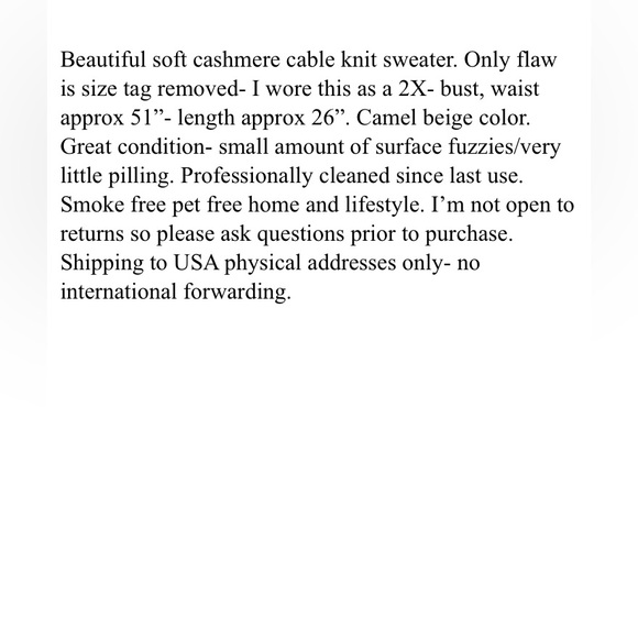 1X 2X 100% cashmere J. Crew camel pullover sweater beige - Picture 4 of 4